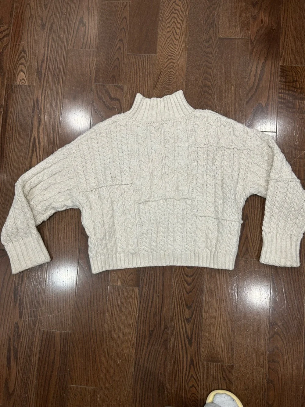 Zara Cream Cable Turtleneck Sweater - Picture 2 of 4